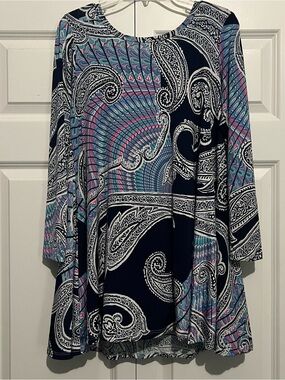 Honeylee Paisley Boho Tunic Size Medium